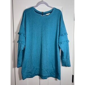 Matilda Jane Wonderment Our Song Sweatshirt Tunic Size M Oversized Ruffles